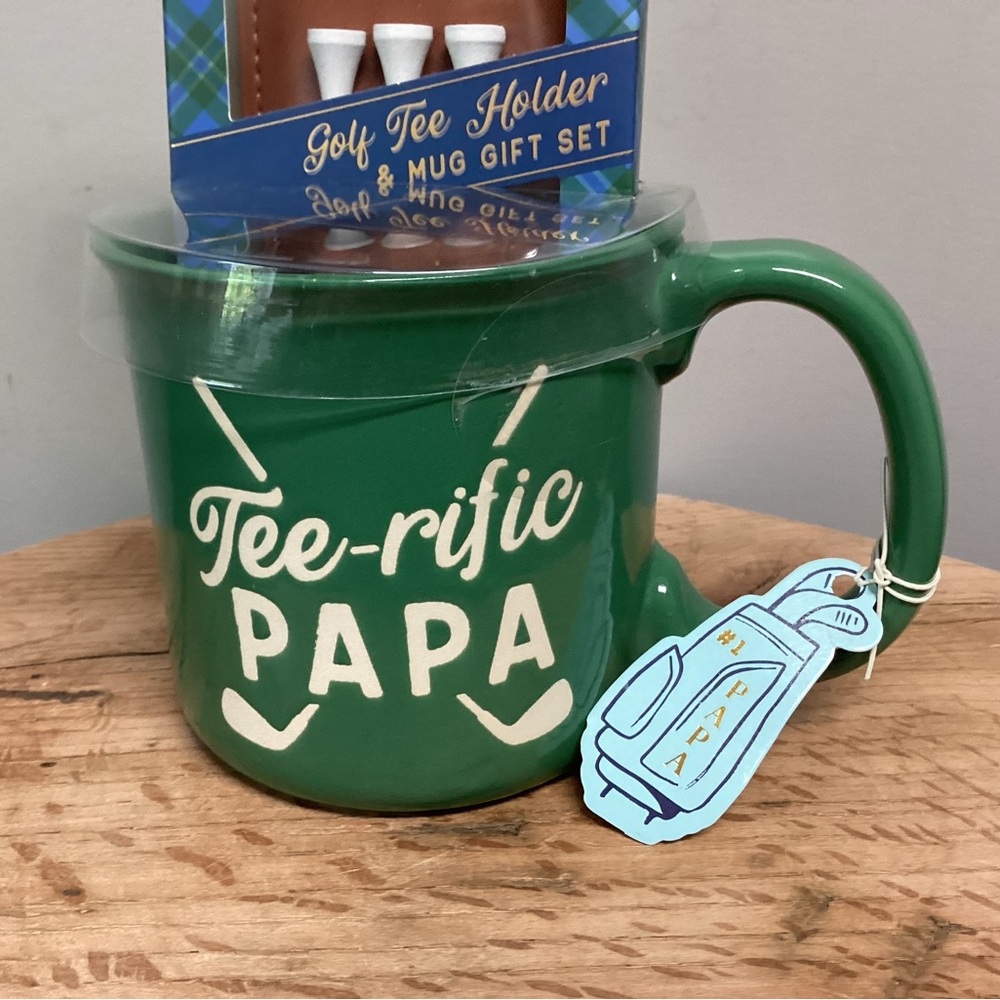 🟢 New / Sealed - Tee-rific PaPa Ceramic Mug w Golf Tee Holder Set - Gift Idea - Picture 3 of 10